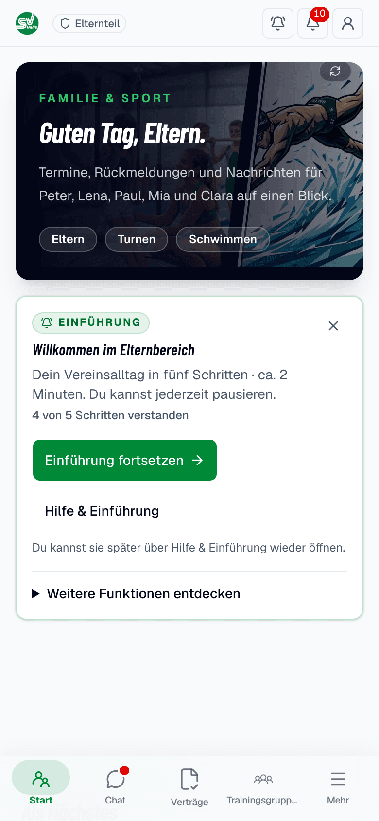 Familienansicht: Informationen für Eltern